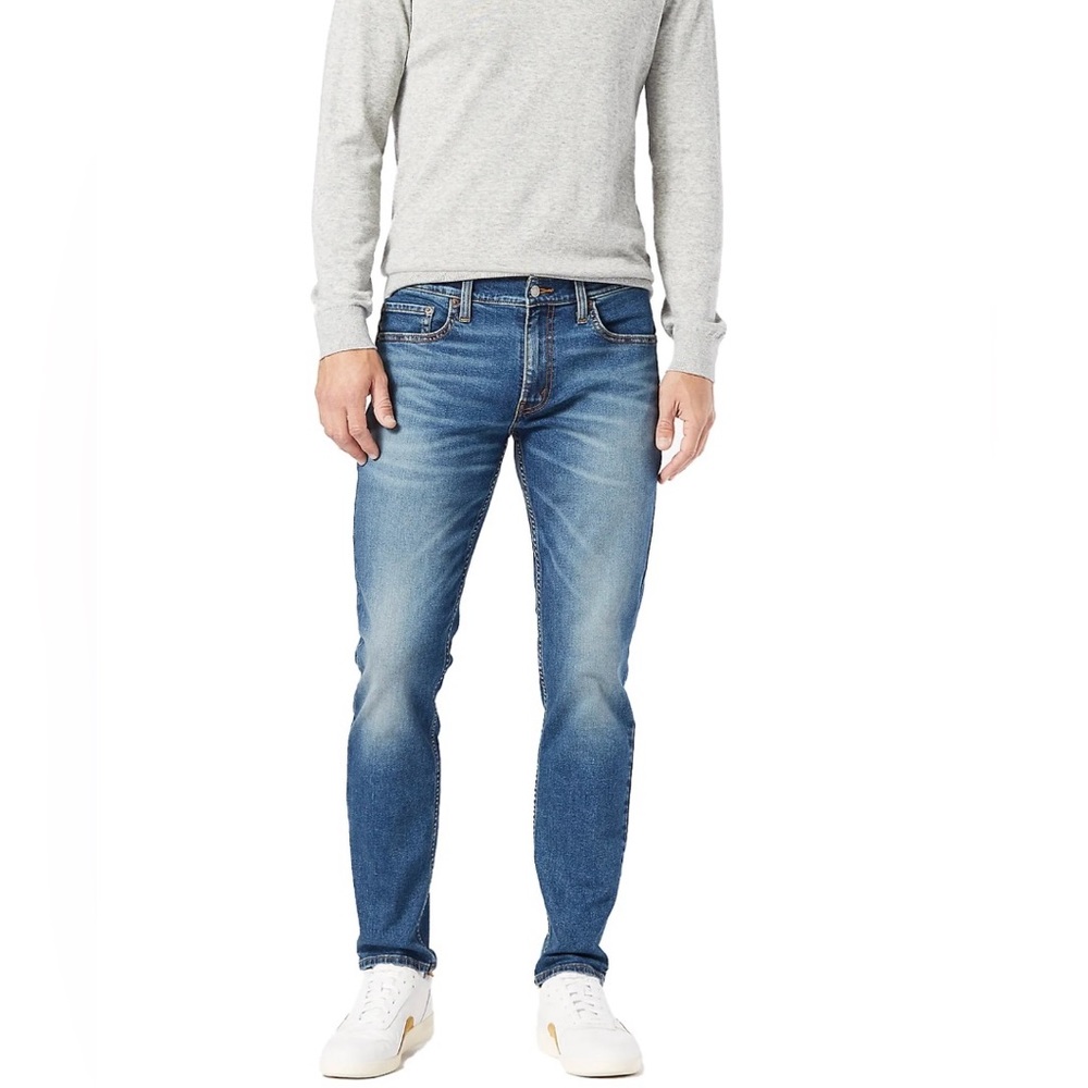 Levi Strauss Signature Mens Slim Fit Blue Jeans